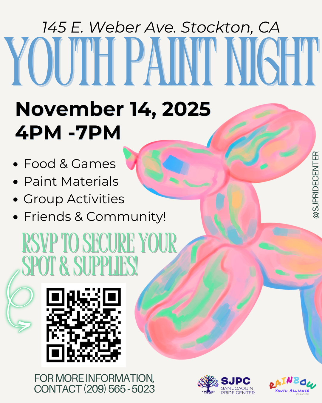 Youth Paint Night flyer