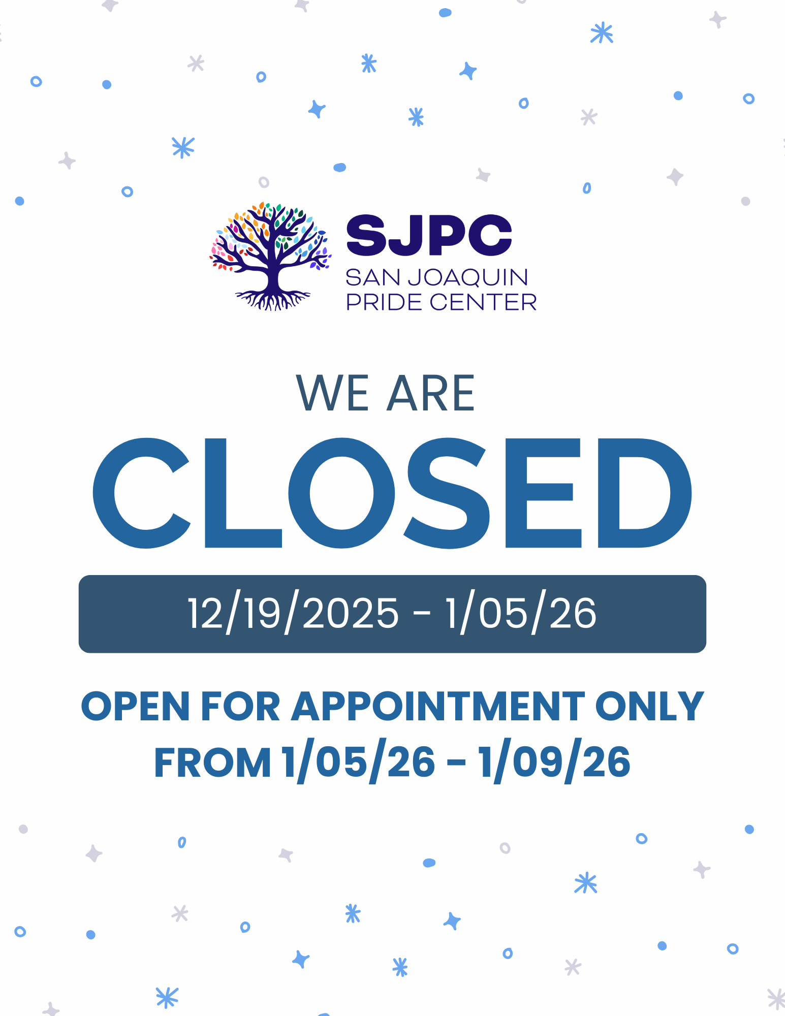 Closed for the holidays